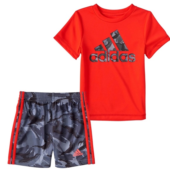 Adidas Boys Action Camo Tee & Shorts 2 Pc. Set | Boy 7yo - Picture 1 of 4
